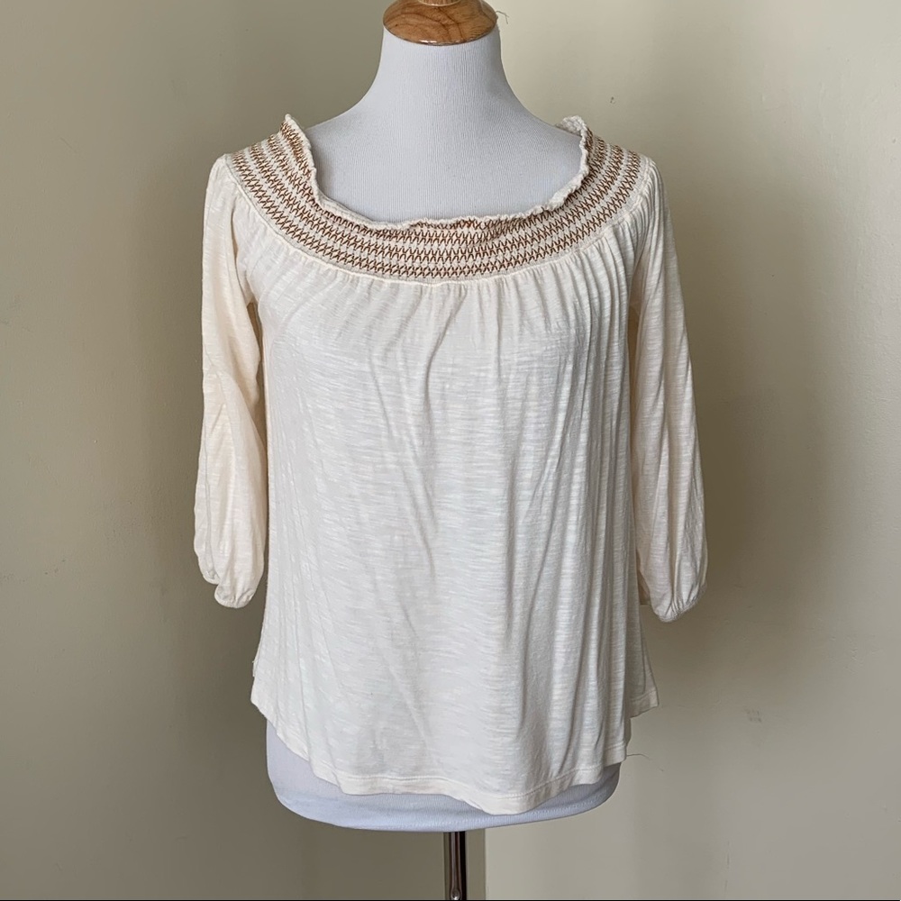 Old Navy smocked neck top SZ S